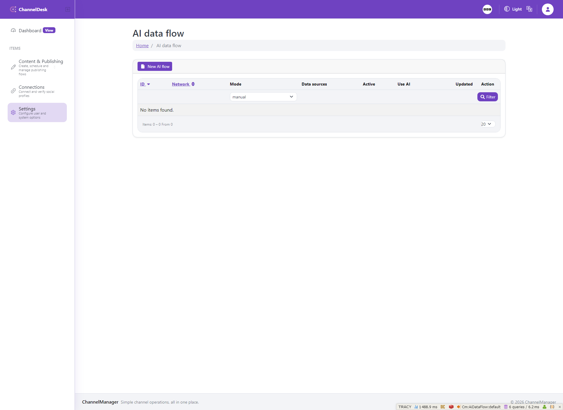 AI data templates screen